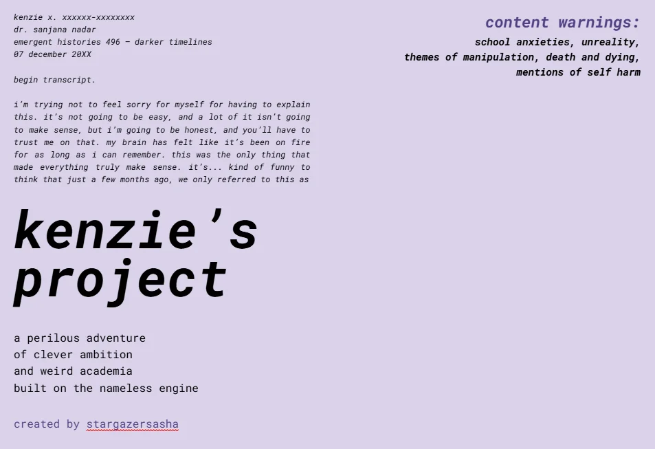 Featured image for Kenzie's Project